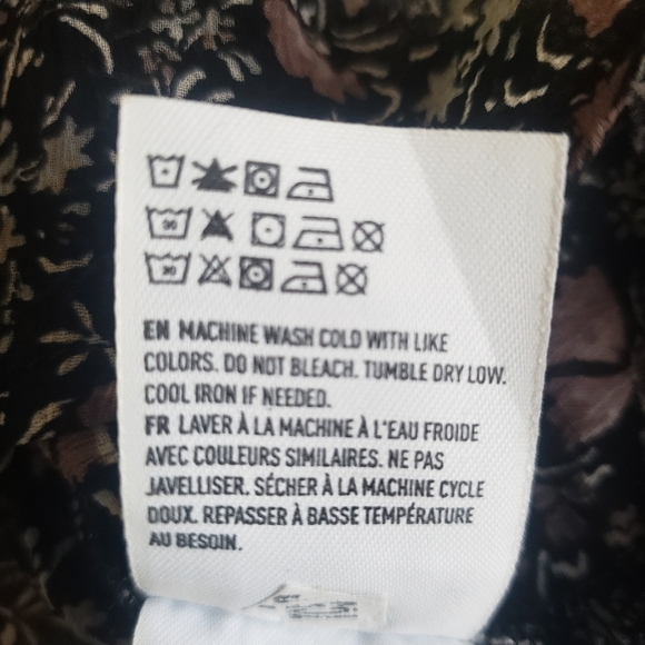 AMERICAN EAGLE BLACK FLORAL SHEER GAUZY COLD SHOULDER BOHO BLOUSE SIZE M… - Picture 9 of 12